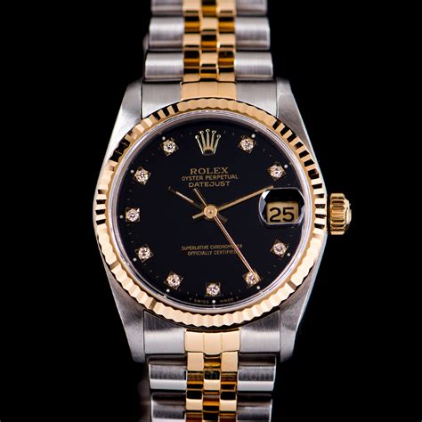 mens rolex oyster perpetual datejust diamond|rolex 31mm datejust diamond bezel.